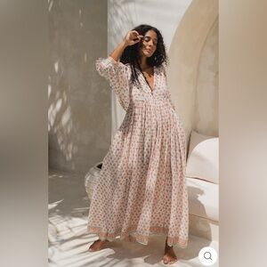 Daughters of India Kyra Maxi Dress In Coral